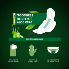 0984 Sanitary Pads For Women With Goodness Of Neem Aloe Vera Ultra Thin Leakage Protection Ph Balance With Antibacterial Anion Chip (155 Mm 24 Pads)