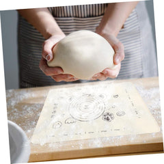 3 In 1 Low Silicone Baking Mat With Wooden Belan Cake Scraper (3 Pcs Set 7050 Cm)