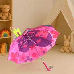 3d Kids Umbrella With Cartoon Print Cute Waterproof Rain Umbrella (1 Pc)