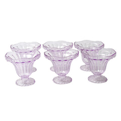 8216 Crystal Plastic Ice-cream Bowl Home Kitchen Serving Platter Or Dessert Cup For Sundae Sweets Snacks Fruit Pudding Nuts Or Dip Serving Bowls (Crystal Cups Set Of 6)