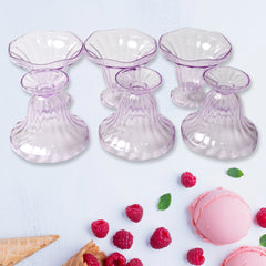 8216 Crystal Plastic Ice-cream Bowl Home Kitchen Serving Platter Or Dessert Cup For Sundae Sweets Snacks Fruit Pudding Nuts Or Dip Serving Bowls (Crystal Cups Set Of 6)