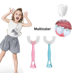 2 In1 U-shape Silicone Manual Toothbrush Tongue Scraper Cleaner Brush (1 Pc)