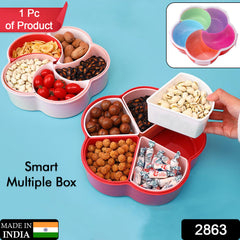 2863 5compartments Party Food Storage Snack Nuts Box For Peanuts Fruits And Candy Box For Home Kitchen Use
