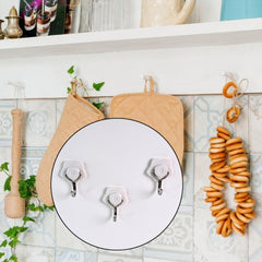 1112 Multipurpose Self Adhesive Plastic Wall Hooks - 6 Pcs