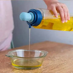 2 In 1 Transparent Oilar Dispenser With Silicone Oil Dropper Nozzle (1 Pc With Brush 1 Ltr.)