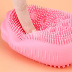 1436 Silicone Super Soft Silicone Bath Brush Double-sided Body Scrubber Brush For Deep Cleasing Exfoliating Ultra-soft Scrubber(1 Pc)
