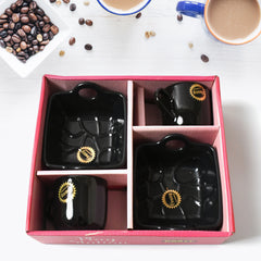 8229 Play Station Ceramic Tea Cups Mug Set With Handle Serving Bowl Milk Cup Coffee Cup Tea Cup Breakfast Cup Drinking Mug Or Outdoor For Household Gift For Birthday Wedding Party (4 Pcs Set)