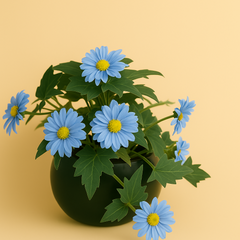 Daisy Bloom Hanging Planter Blue