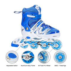 7554 Inline Skates With Led Flashing Light Wheel With Adjustable Length Skate Premium High Quality Skates Pair
