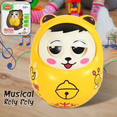 1935 Musical Roly Poly Toys For Baby Push And Shake Wobbling Toy With Music Tumbler Doll Toy For Babies Sound Balancing Doll Toys For Baby Boys Girls 8+ Months Multicolor (1 Pc)