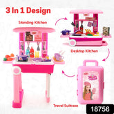 3 In 1 Kitchen Set For Kids Portable Pretend Play Toys For Kids With Suitcase (1 Set)