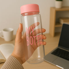 350 Ml Approx Transparent Plastic Water Bottle With Leakproof Lid (1 Pc)