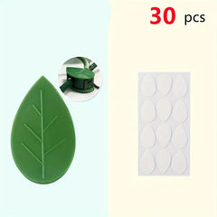 0311 Plant Climbing Wall Fixture Clip Self-adhesive Hook Vines Traction Invisible Stand Green Leaf Plant Clip Garden Wall Clip Plant Support Binding Clip Plants For Indoor Outdoor Decoration (30 Pcs Set)