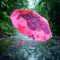 3d Kids Umbrella With Cartoon Print Cute Waterproof Rain Umbrella (1 Pc)