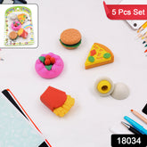 18034 3d Food Shape Fancy Stylish Colorful Erasers Mini Eraser Creative Cute Novelty Eraser For Children Eraser Set For Return Gift Birthday Party School Prize(5 Pcs Set)