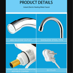 1597 Stainless Steel Led Digital Display Instant Heating Electric Water Heater Faucet Tap