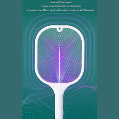 1747 Mosquito Killer Racket Rechargeable Automatic Electric Fly Swatter Mosquito Zapper Racket With Uv Light Lamp Mosquito Swatter With Usb Charging Base Electric Insect Killer Racket Machine Bat