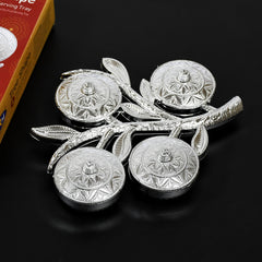 5283 Tree Shape 4 Compartment Mukhwas Dani Serving Tray For Home Kitchen Use