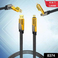 4 In 1 Fast Charging Cable (1 Pc Loose)