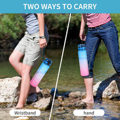 0325 Motivational Water Bottle With Straw Time Marker Bpa-free Tritan Portable Gym Water Bottle Leakproof Reusable Special Design For Your Sports Activity Hiking Camping