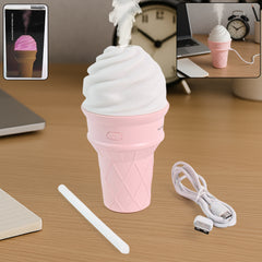 Ice Cream Cone Shape Air Freshener Humidifier (1pc Pink)