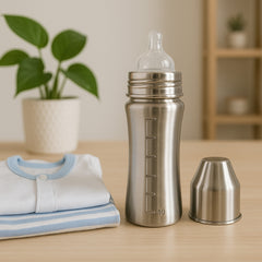 8173 Ganesh Stainless Steel Baby Feeding Bottle Milk Bottle For New Born Infants Toddler Up To 3 Years Bfa Free (250 Ml Approx)