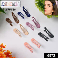 Metal Hair Clips Set (12 Pcs Set)