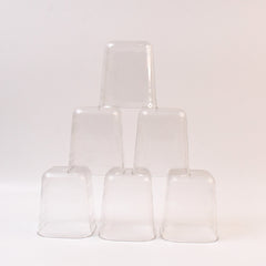 6pc Transparent Diamond Medium Serving Glass Set Glass Set For Water Juice Etc