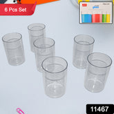 Apex Everyday Plastic Glass Set 6 Pieces Lightweight Unbreakable