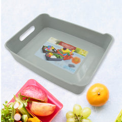 3645 Multipurpose Organising Storage Plastic Tray Fruit Vegetable Multi Purpose Tray Organizer For Kitchen Countertop Cabinet Bathroom Plastic Storage Basket For Store Fruits Vegetables Magazines Cosmetics Stationary Set Of 3