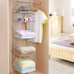 4526 Multipurpose 5 Layer Folding Clothes Storage Rackscloset For Students Wardrobe Shelves Socks Scarf T-shirt Etchanging Organizer Storage Holders Racks