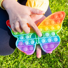 17638 Pop Fidget Toy Push Pop Bubble Fidget Sensory Toy For Kids And Adults Fidget Popper Stress Reliever Sensory Fidget Poppers (Butterfly Car Shape 1 Pc)