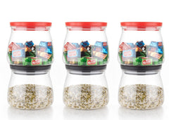 2286 Matka Shaped Jar With Air Tight Leak Proof Lid (Multicolour) (Set Of 6) (900ml)