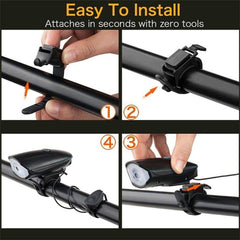 1718 Bicycle Horn With Led Light Work On Battery