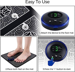 6931 Ems Foot Massager Electric Feet Massager Deep Kneading Circulation Foot Booster For Feet And Legs Muscle Stimulator Folding Portable Electric Massage Machine