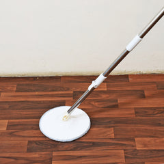 8162 Round Shape Mop Head With 1 Pad Extra Clean Water Spin Mop With Separate Water Bucket Suitable For All Types Of Flooring Separates Dirty And Clean Water Wet