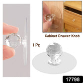 17798 Clear Cabinet Drawer Knobs Hook Diamond Crystal Shaped Pulls Handles For Wardrobe Kitchen Cupboard Bathroom Dresser Furniture Door Window (1 Pc)