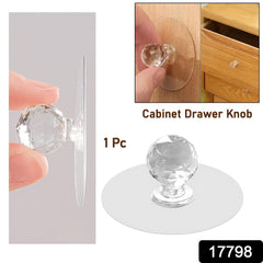 17798 Clear Cabinet Drawer Knobs Hook Diamond Crystal Shaped Pulls Handles For Wardrobe Kitchen Cupboard Bathroom Dresser Furniture Door Window (1 Pc)