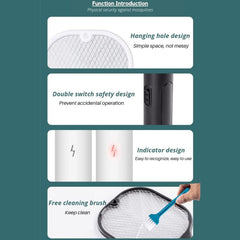 1747 Mosquito Killer Racket Rechargeable Automatic Electric Fly Swatter Mosquito Zapper Racket With Uv Light Lamp Mosquito Swatter With Usb Charging Base Electric Insect Killer Racket Machine Bat