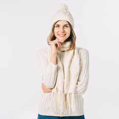 6250 Cap For Winter Woolen Knitted Black Inside Fur Caps