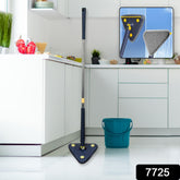 7725 Rotatable Adjustable Triangle Cleaning Mop Triangle Mop With Stainless Steel Long Handle Push-pull Squeezing Cleaning Mop Dry Wet Mop For Floor Windows (1 Pc)