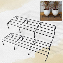 Metal Rectangle Flower Plant Stand For Balcony (6020 Cm 2 Pc Set)