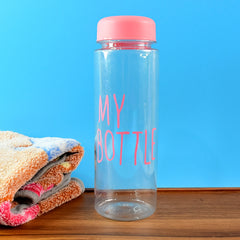 350 Ml Approx Transparent Plastic Water Bottle With Leakproof Lid (1 Pc)
