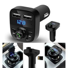8533 Car-x8 Bluetooth Fm Transmitter Kit For Hands-free Call Receiver Music Player Call Receiver Fast Mobile Charger Ports For All Smartphoneswith 3.1a Quick Charge Dual Usb Car Charger
