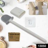 13050 Portable Silicone Toilet Brush With Holder Flex Toilet Brush - Wall Mounted Anti-drip Set Toilet Cleaner Brush Non-slip Long Handle Toilet Brush Pack Of 1