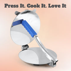7149a Puri Press Maker - Stainless Steel Puri Maker Press Machine - Roti Chapati Presser For Home - Papad-khakhra- Puri Maker Press Machine With Handle Manual Puri Maker (Medium)