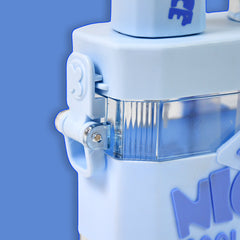 2in1 Dual Compartment Water Bottle With Straw And Adjustable Shoulder Straps (1 Pc Multi Color)