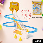 4480 Ducks Climb Stairs Toy Roller Coaster Electric Duck Chasing Race Track Set Fun Duck Stair Climbing Toy With Flashing Lights Music And 3 Ducks Small Ducks Climbing Toys