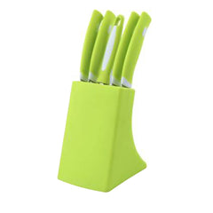 2211 Stainless Steel Knife Peeler Set With Stand - 6 Pcs