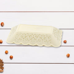 10033 Rectangle Plastic Dinner Plate Snacks Breakfast Restaurant Serving Trays Home School Coffee Hotel Kitchen Office (8 Pcs Set)